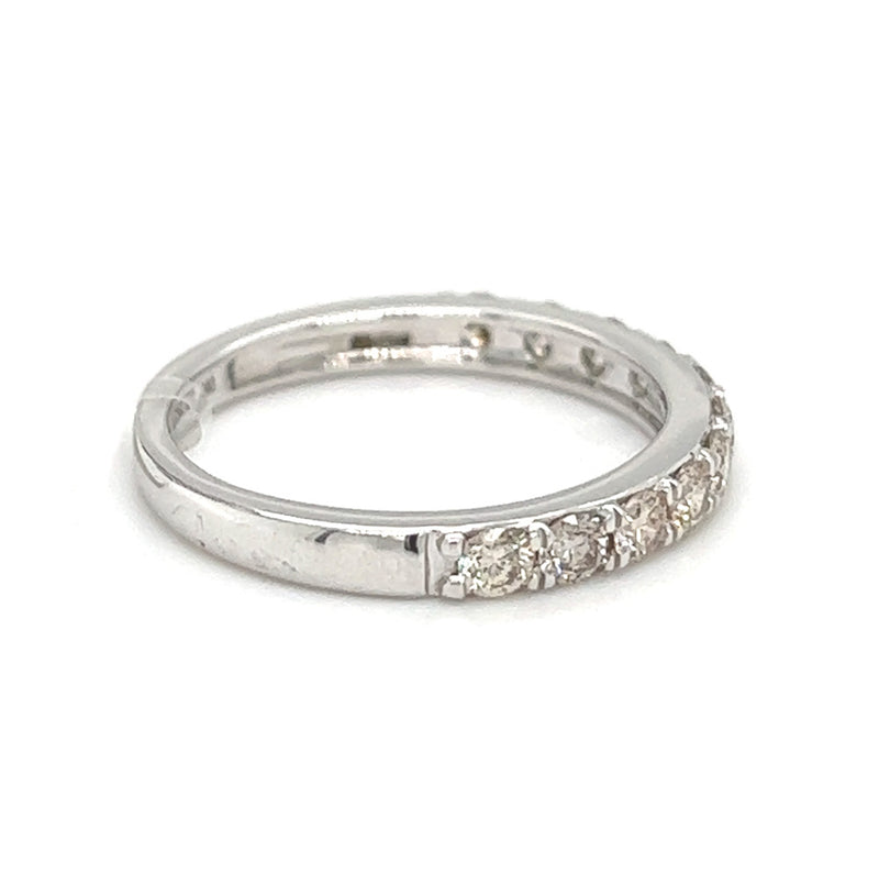 Diamond Eternity Ring 0.73ct Claw Set 9ct White Gold side