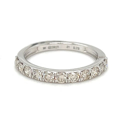Diamond Eternity Ring 0.73ct Claw Set 9ct White Gold front