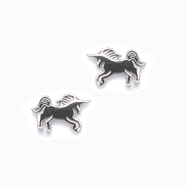 Sterling Silver Unicorn Stud Children's Earrings
