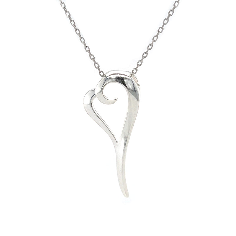 Sterling Silver Melting Heart Necklace
