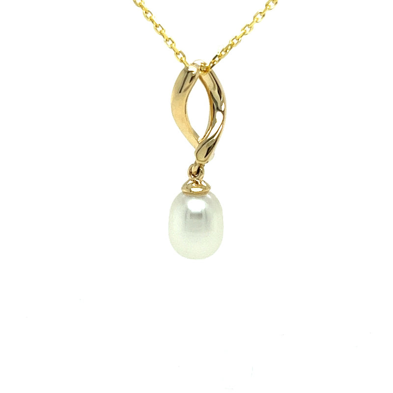 9ct Gold Pearl Drop Pendant