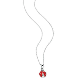 D for Diamond Enamel Ladybird Necklace P4095