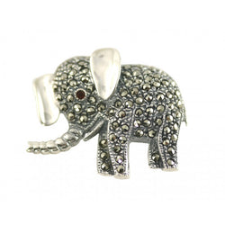 Baby Elephant Brooch Silver & Marcasite