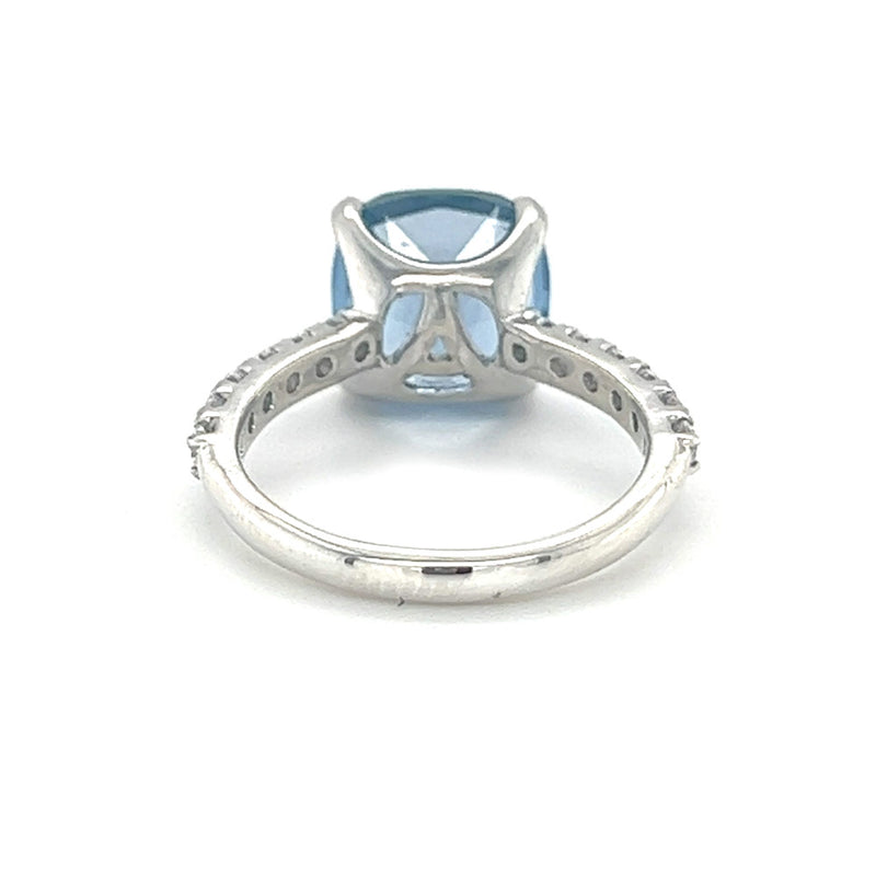 Silver Blue & White CZ Ring rear
