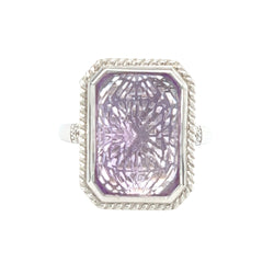 Silver Lilac & White CZ Ring