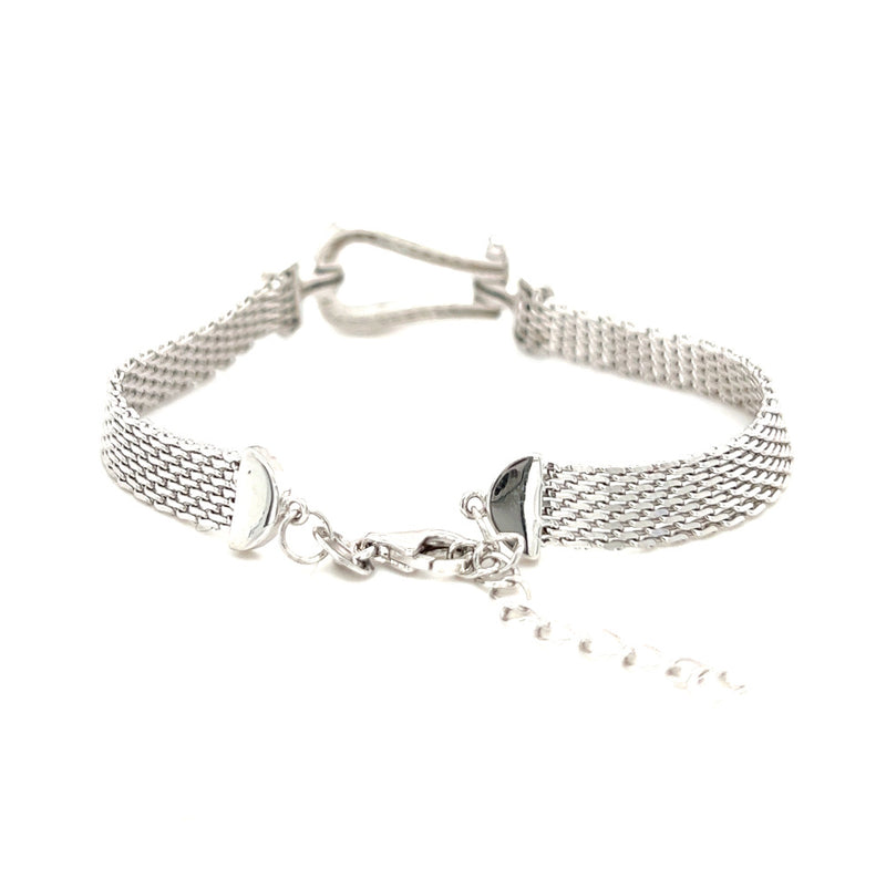 Sterling Silver CZ Weave Chain Bracelet