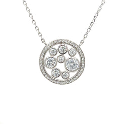 Sterling Silver CZ Circle Necklace