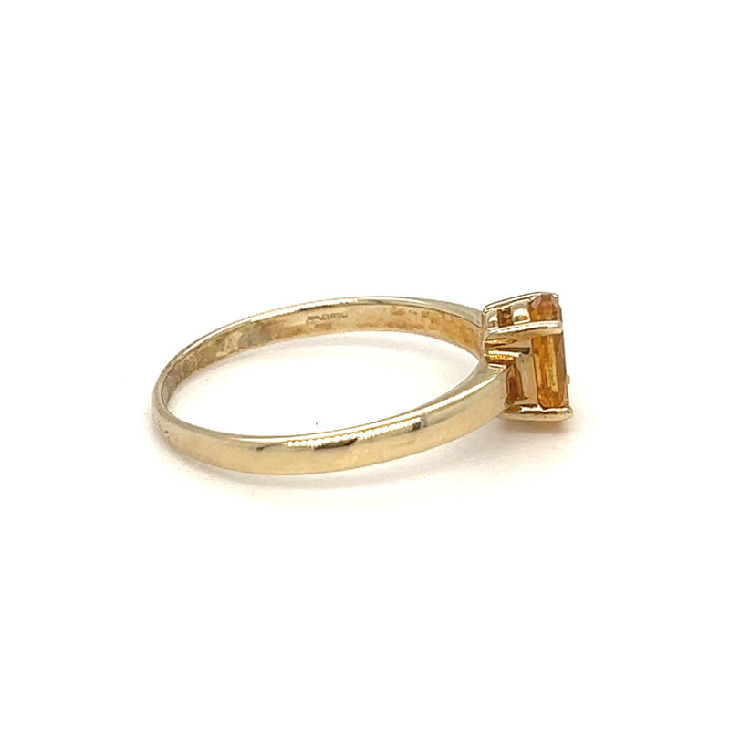 Oval Citrine 9ct Yellow Gold Ring
