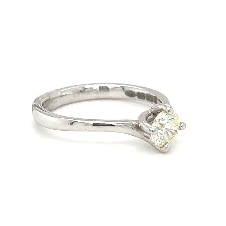 18ct White Gold Solitaire Diamond Engagement Ring 0.53ct