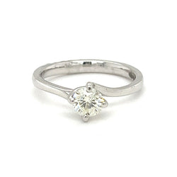 18ct White Gold Solitaire Diamond Engagement Ring 0.53ct