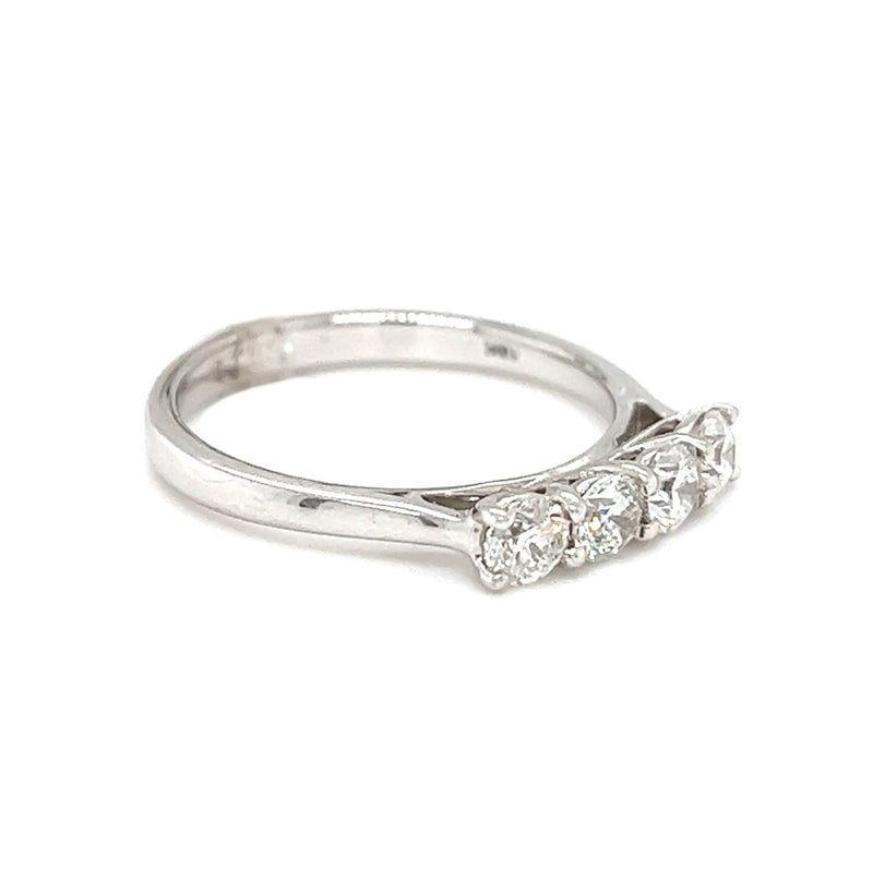 Diamond 4 Stone Eternity Ring 0.75ct 18ct White Gold