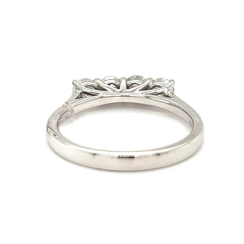Diamond 4 Stone Eternity Ring 0.75ct 18ct White Gold rear