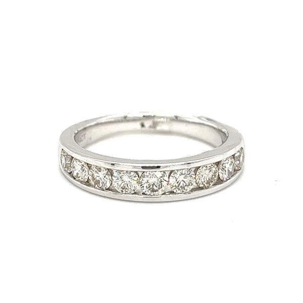 Diamond Eternity Ring 1.00ct Channel Set 14ct White Gold front