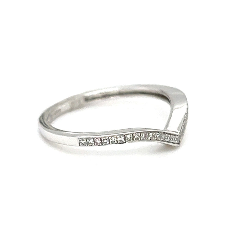 Diamond Shaped Eternity Ring 0.10ct Claw Set 9ct White Gold side