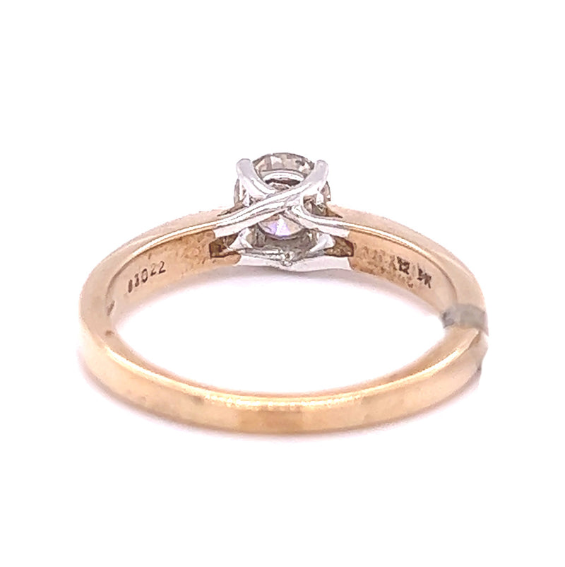 Solitaire 0.55ct Diamond Ring 9ct Yellow Gold back