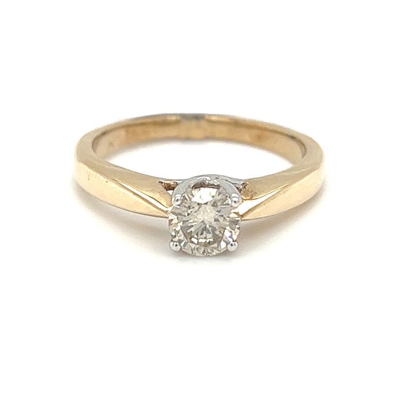 Solitaire 0.55ct Diamond Ring 9ct Yellow Gold front