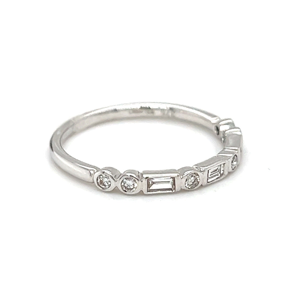 Multi Cut Diamond Eternity Ring 0.27ct 9ct White Gold side