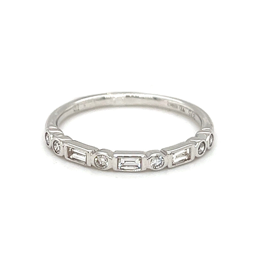 Multi Cut Diamond Eternity Ring 0.27ct 9ct White Gold
