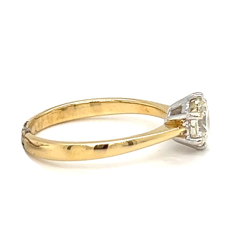 Solitaire Diamond Engagement Ring 1.00ct 18ct Yellow Gold side