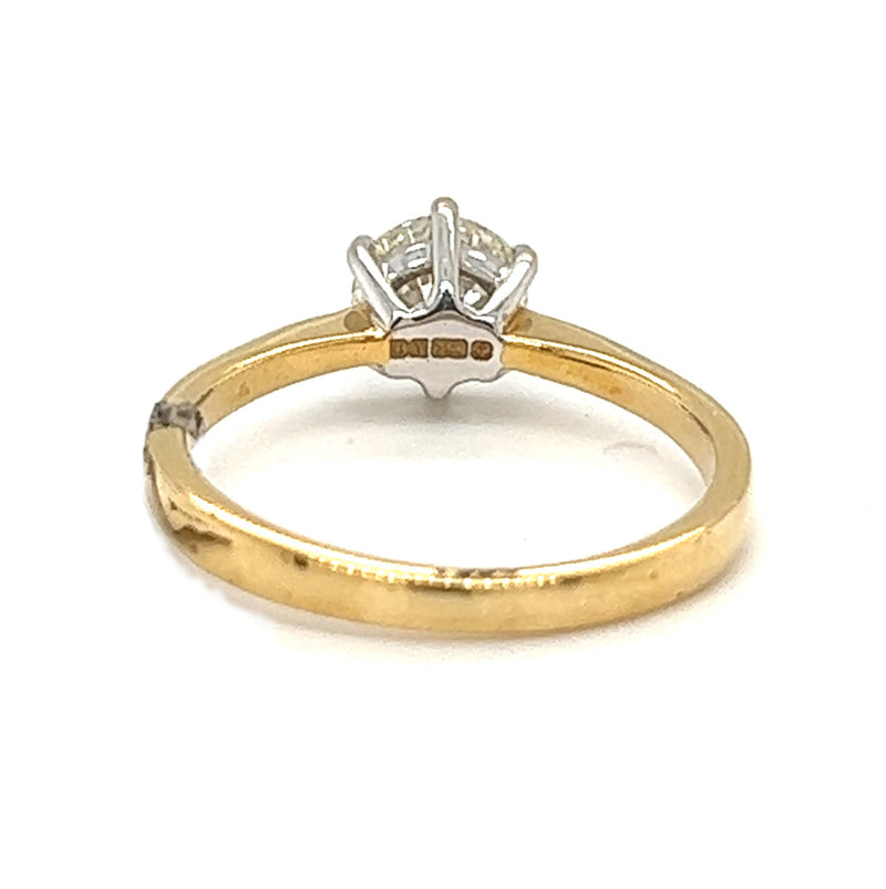 Solitaire Diamond Engagement Ring 1.00ct 18ct Yellow Gold rear