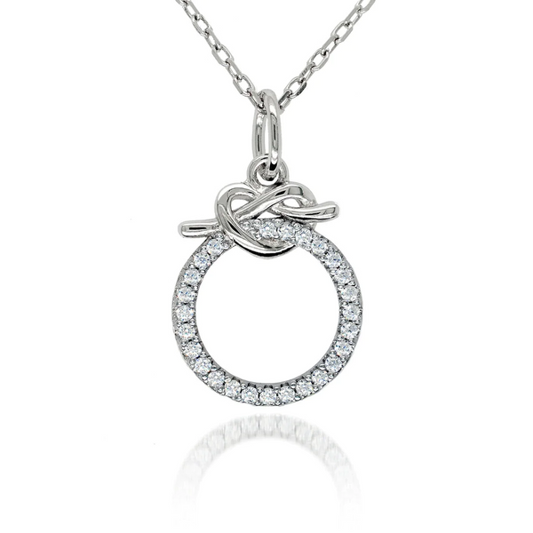 The Real Effect Silver Circle Heart Necklace RE48844