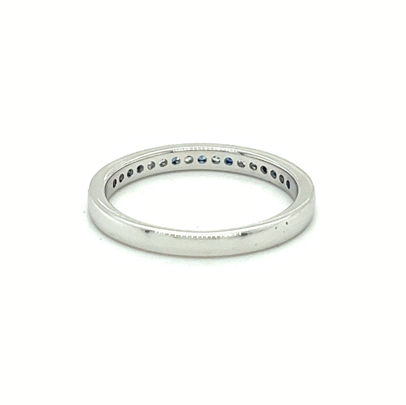 Sapphire & Diamond 17 Stone Eternity Ring 9ct White Gold rear