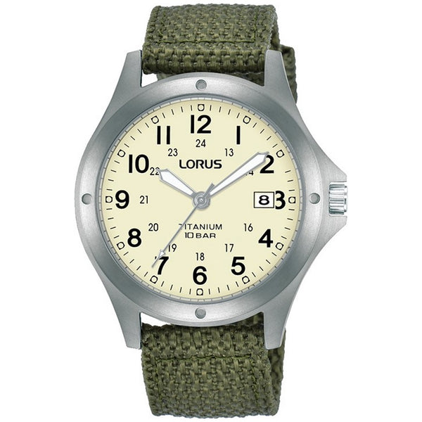 Lorus Men's Military Style Titanium Watch RG891CX9