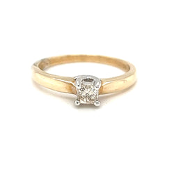 Solitaire Princess Cut Diamond 0.20ct Ring 9ct Gold