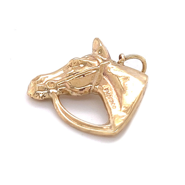 Pre Owned Horses Head Charm/Pendant 9ct Gold