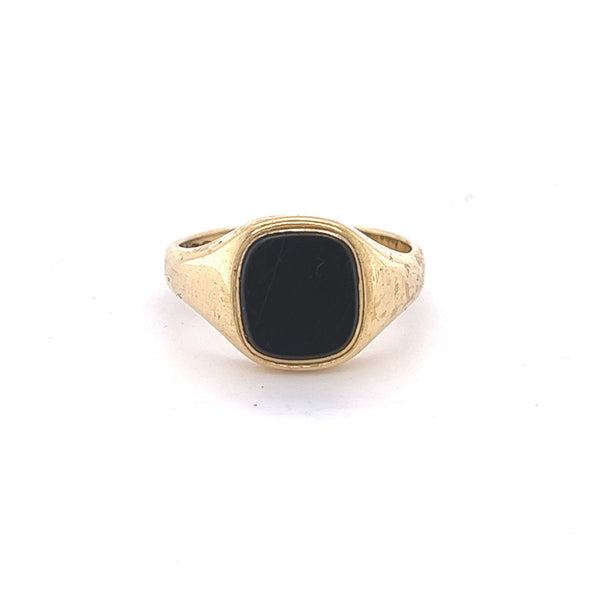 Pre Owned Onyx Signet Ring 18ct Gold