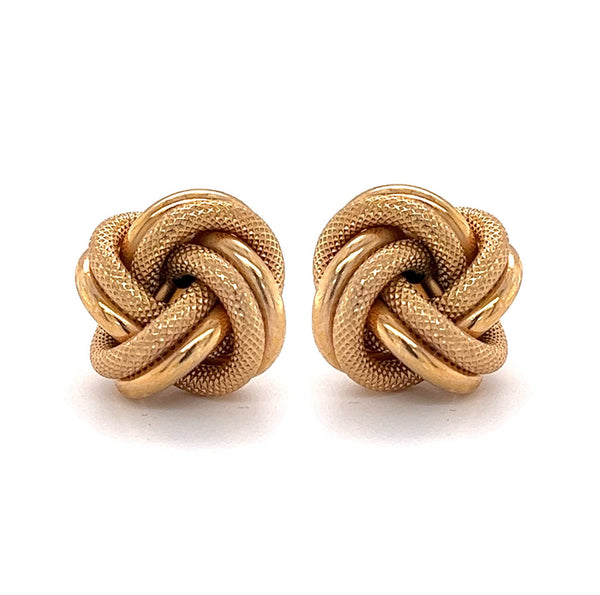Pre Owned 9ct Large Knot Earrings