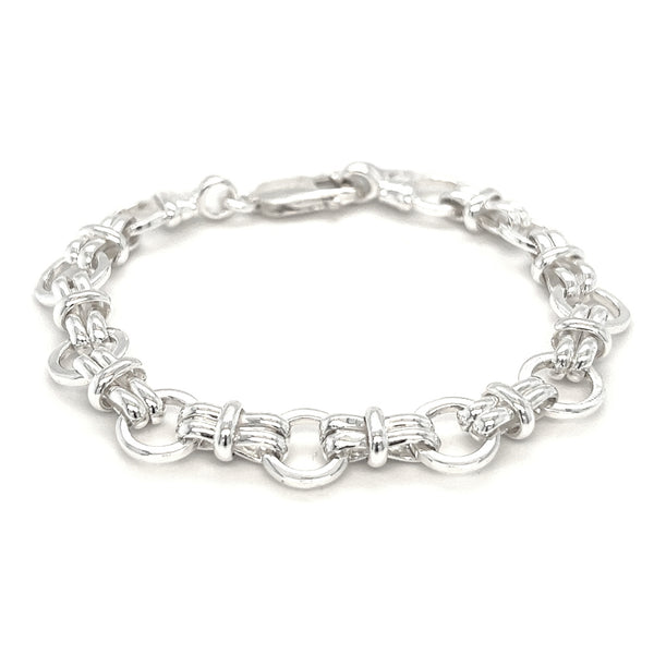 Sterling Silver Circle Link Handmade Bracelet