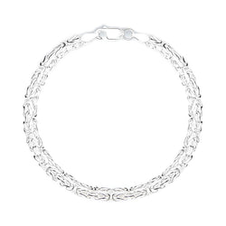 Sterling Silver Flat Byzantine Bracelet