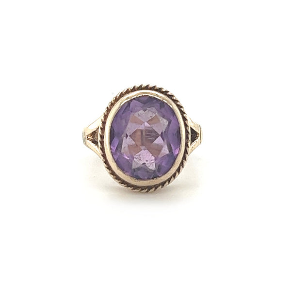 Pre Owned Amethyst Ring 9ct Gold