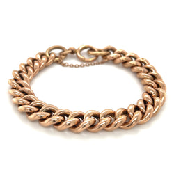 Pre Owned Open Curb Bracelet 9ct Gold