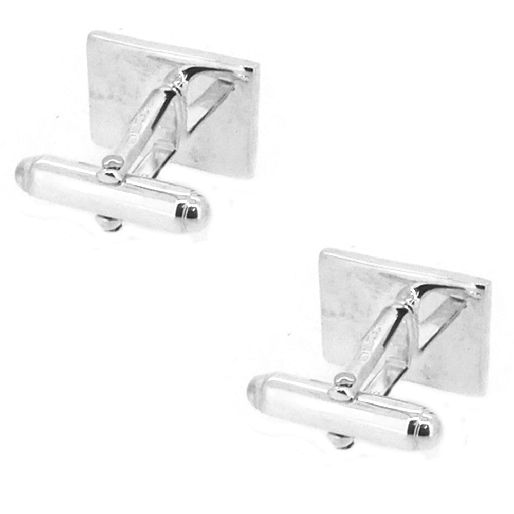 Sterling Silver Rectangular Cufflinks back