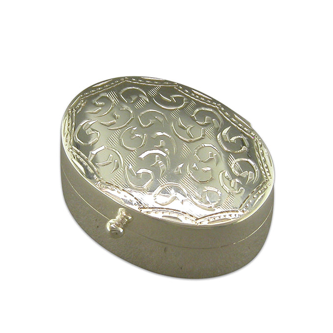 Sterling Silver Oval Pill Box