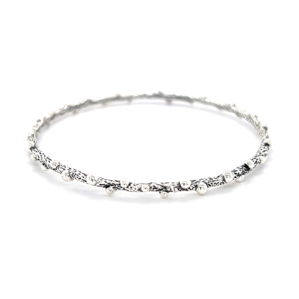 Sterling Oxidized Silver Barb Wire Stacker Bangle