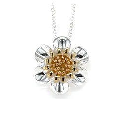 Sterling Silver Large Daisy Necklace
