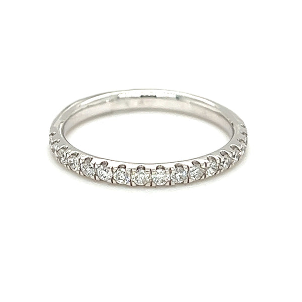 18ct White Gold Diamond 11 Stone Claw Set Eternity Ring 0.33ct