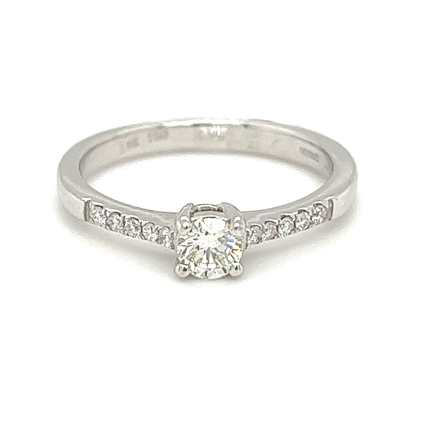 18ct White Gold Solitaire Diamond Engagement Ring 0.25ct front