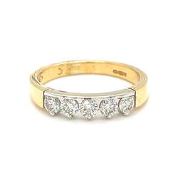 5 Stone Diamond Eternity Ring 18ct Gold 0.52ct front 2