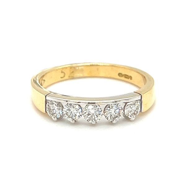 5 Stone Diamond Eternity Ring 18ct Gold 0.52ct front 2