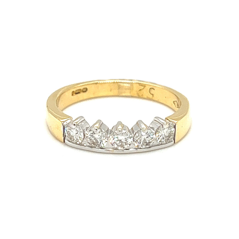 5 Stone Diamond Eternity Ring 18ct Gold 0.52ct front 1