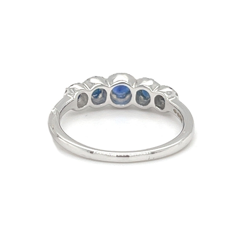 Sapphire & Diamond Graduated Eternity Ring 18ct White Gold rear