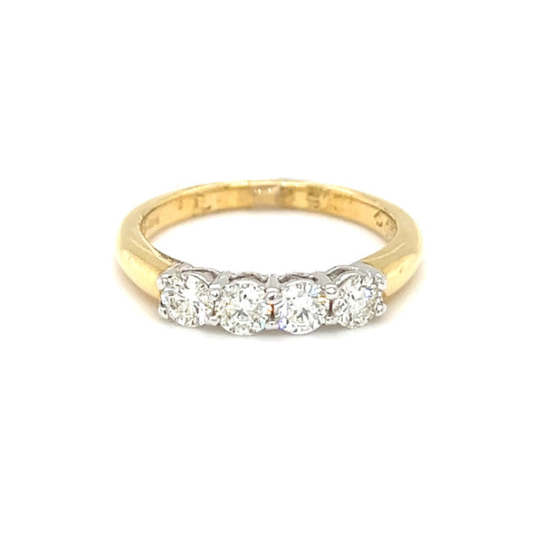 Diamond 4 Stone Eternity Ring 0.56ct 18ct Gold front