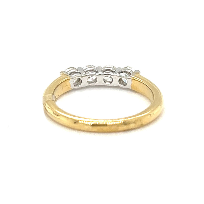 Diamond 4 Stone Eternity Ring 0.56ct 18ct Gold rear