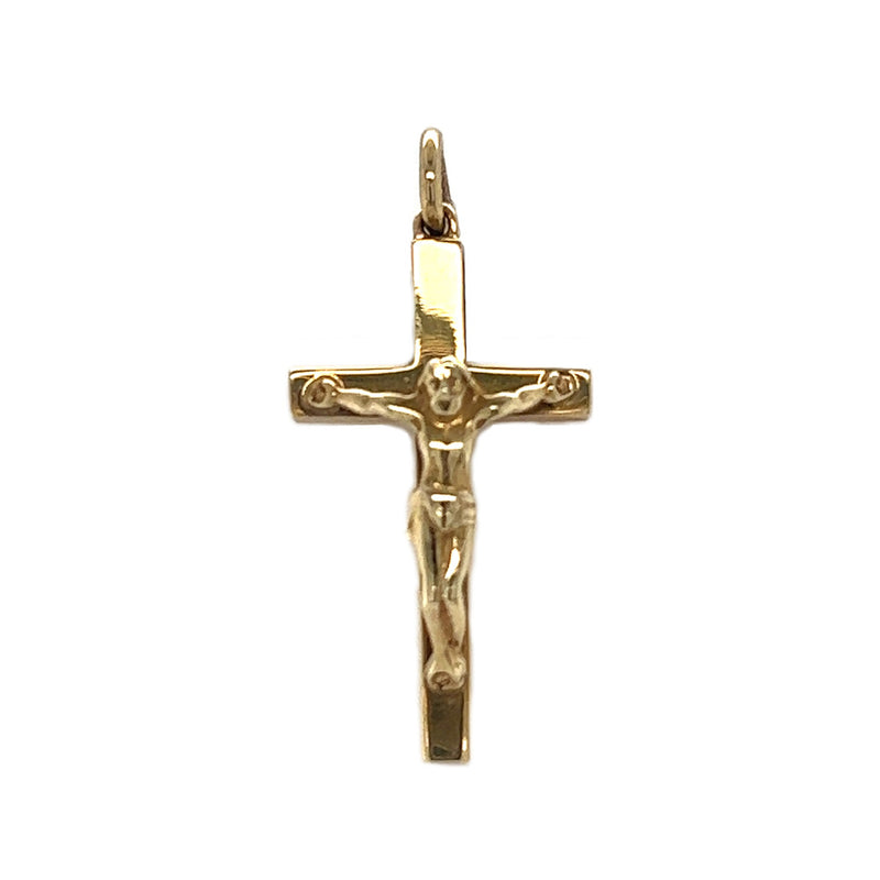 9ct Yellow Gold Solid Block Crucifix