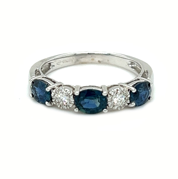 18ct White Gold Sapphire & Diamond Eternity Ring