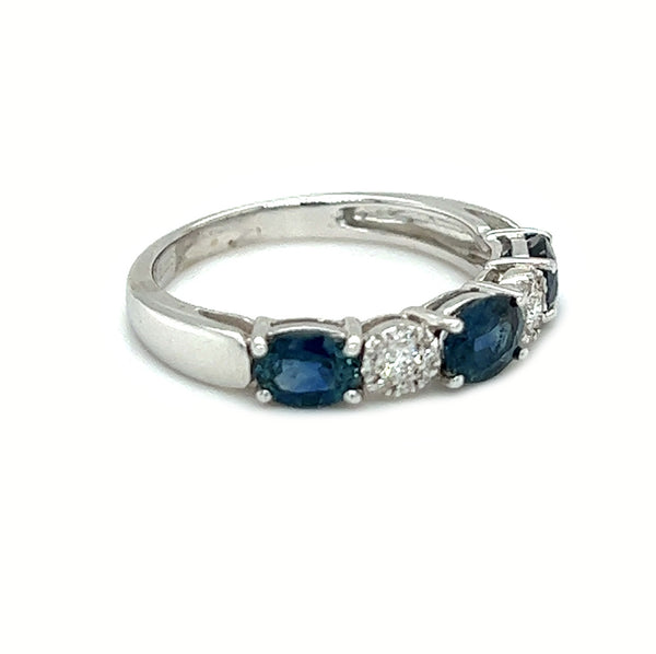 18ct White Gold Sapphire & Diamond Eternity Ring side